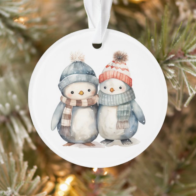Caractères de Noël Ornement acrylique de pingouin (Arbre)