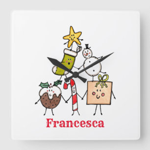 Caractères de Noël personnalisés Horloge acrylique