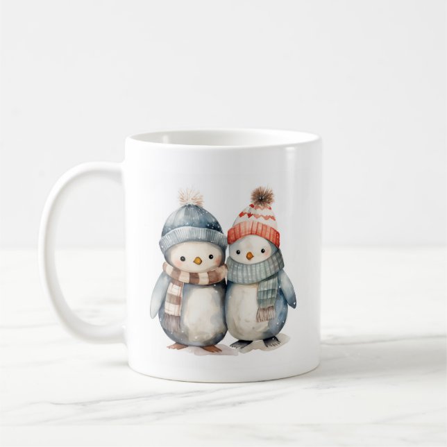Caractères de Noël Pingouin Coffee Mug (Gauche)
