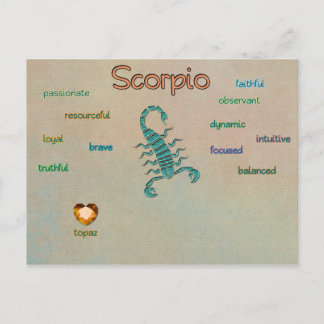 Caractéristiques du zodiaque Scorpio carte postale
