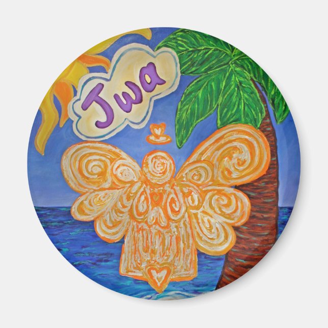 Caraïbes Créole Beach Angel Custom Frigo Magnet (Devant)