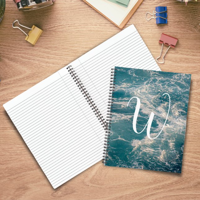 Caraibes Seascape Journal Carnet de monogramme (Caribbean Seascape Journal Monogram Notebook)