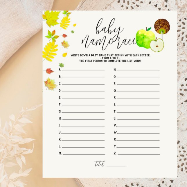 Caramel Apple Green Baby shower Nom Course Jeu (Créateur téléchargé)