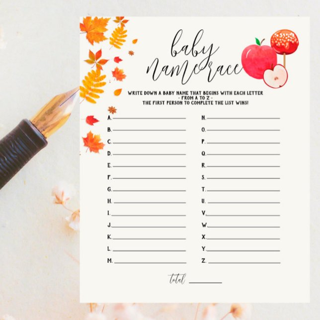 Caramel Apple Red Baby shower Nom de course Jeu (Créateur téléchargé)