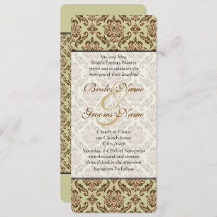 Caramel Café Damask Golden Lime Faire-part de mari