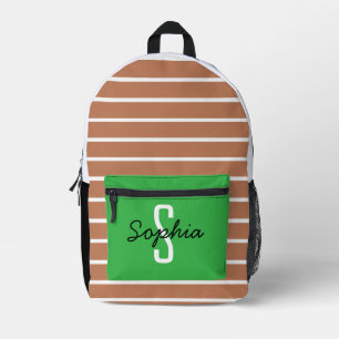 Caramel et bandes blanches avec pochette verte fra