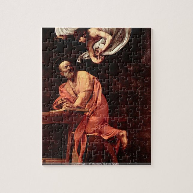 Caravaggio - St Matthew et le puzzle d'ange (Vertical)