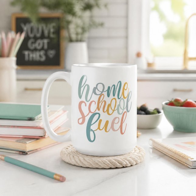 Carburant pour l'école à la maison Mug à café drôl (Créateur téléchargé)