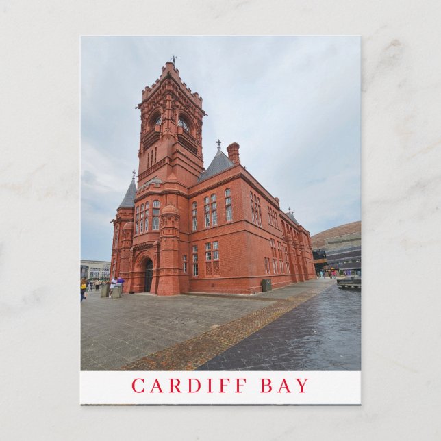 Cardiff Bay Pierhead Building vue carte postale (Devant)