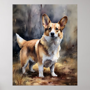 Cardigan Welsh Corgi Dog Art Imprimer Poster
