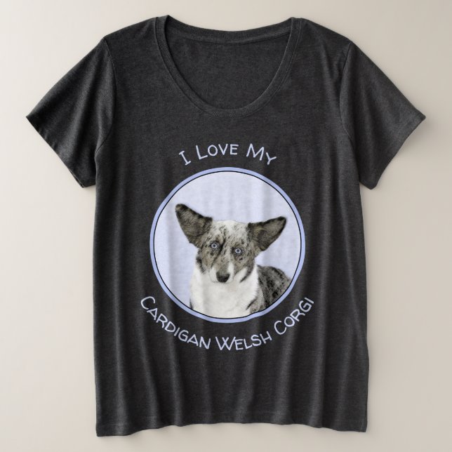 Cardigan Welsh Corgi Peinture - Art Chien original (Design devant)