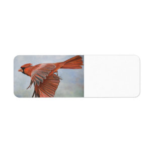 Cardinal Bird Art Retourner Adresse Étiquettes