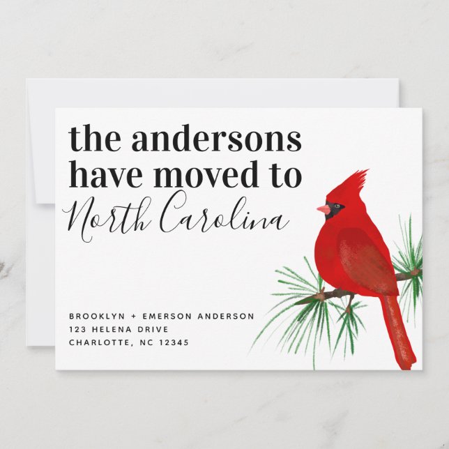 Cardinal Caroline du Nord - Faire-part mobile (Devant)