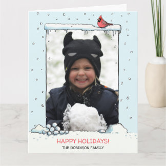 Cardinal Christmas card, Cardinal photo carte post