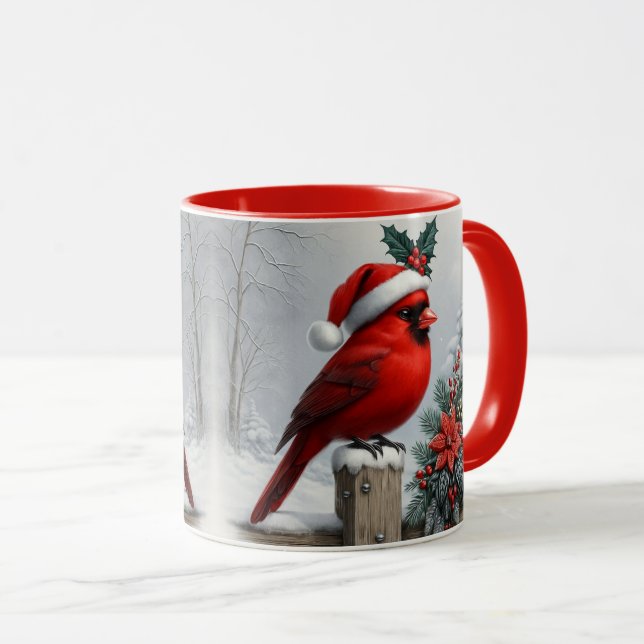 Cardinal Christmas Mug Sublimation Design (Devant droit)