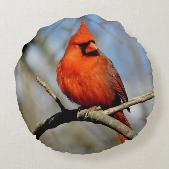 Cardinal Crest Round Coussin (Dos)