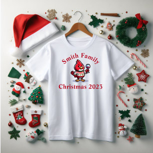 Cardinal de Noël drôle famille T-shirt
