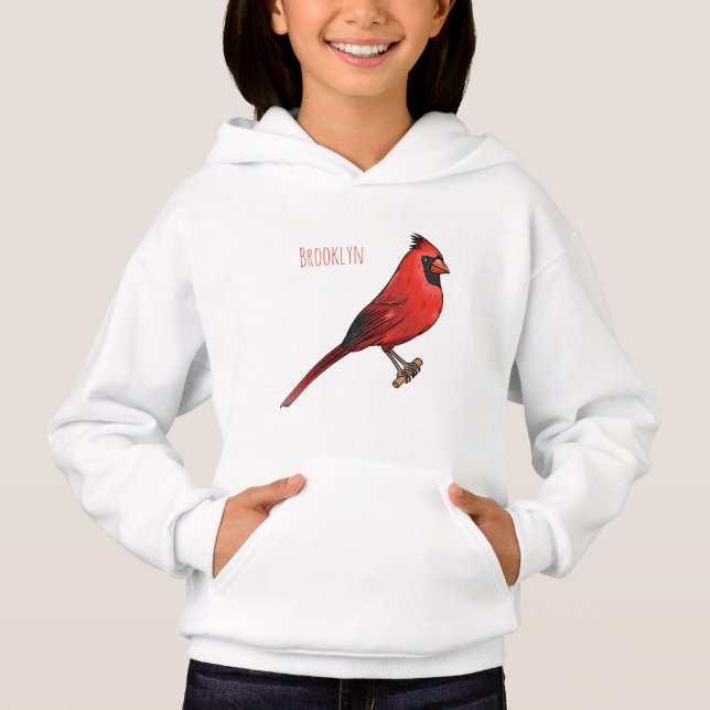 Cardinal du Nord dessin animé d'oiseau (Devant)