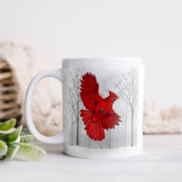 Cardinal en Snowy Winter Art Café Mug