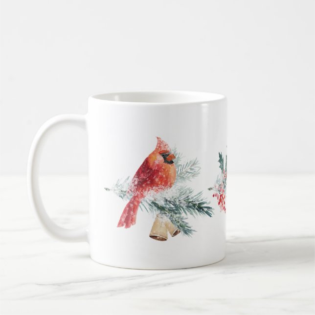 Cardinal Red Robin Pine Red Berry Mug (Gauche)