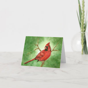 Cardinal Rouge Carte de vacances avec amour, paix,