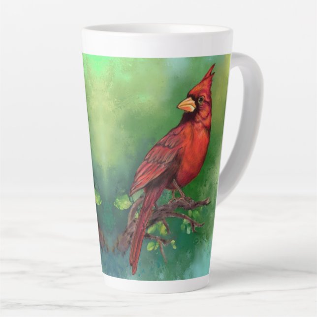 Cardinal Rouge du Nord, Latte Mug (Angle droit)