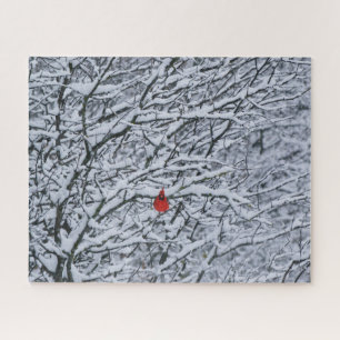 Cardinal Rouge Oiseau dans un Grand Puzzle d'Arbre