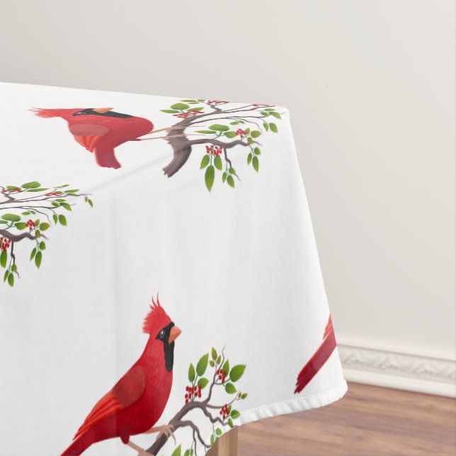 Cardinal rouge sur nappe blanche (In Situ)