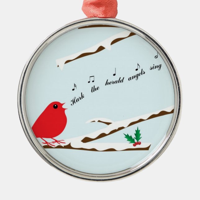Cardinal Song Premium Ornement de Noël (Devant)