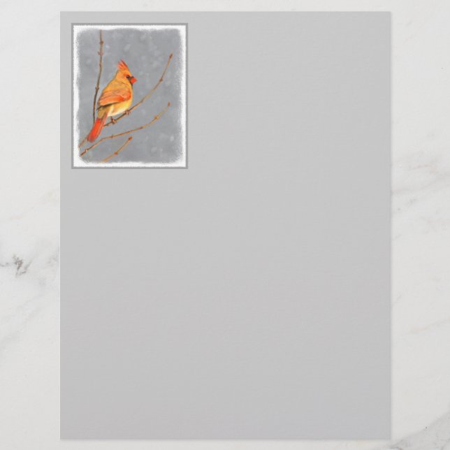 Cardinal sur branche - Art original d'oiseau (Devant)