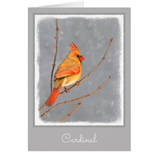 Cardinal sur la peinture de branche - Art original (Devant)