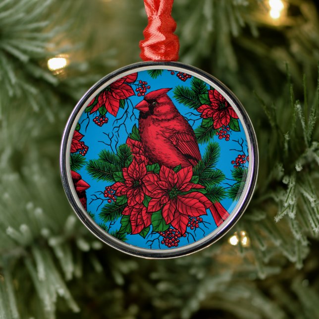 Cardinal sur une décoration de Noël (Arbre)