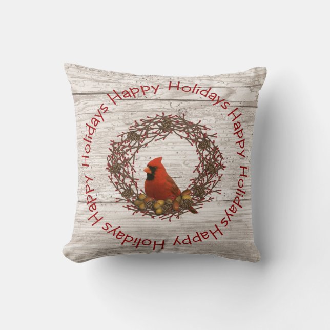 Cardinal Wreath Coussin (Recto)