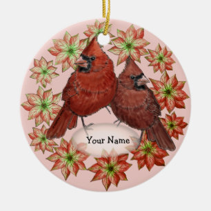 Cardinals Poinsettia ornements