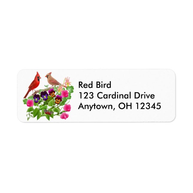 Cardinaux en Étiquette de jardin (Devant)