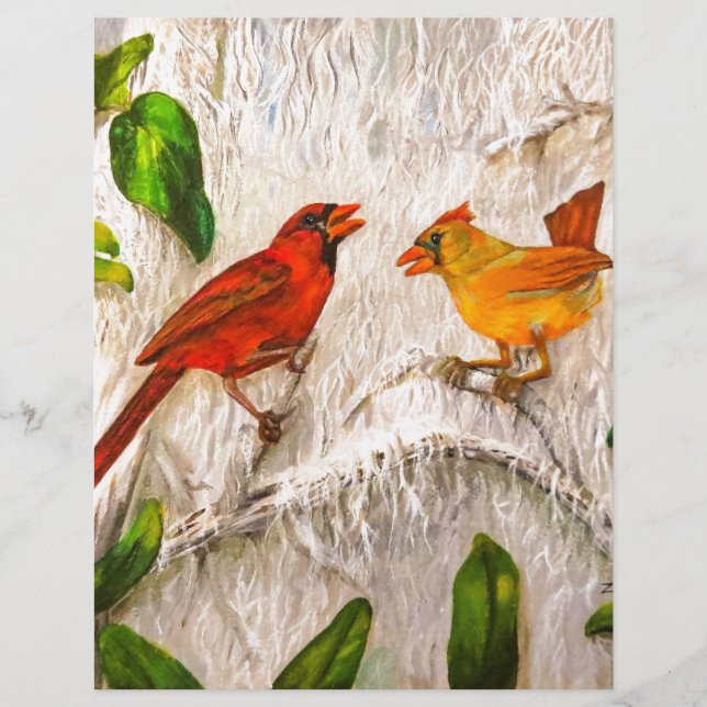 Cardinaux oiseaux Chant d'amour (Devant)