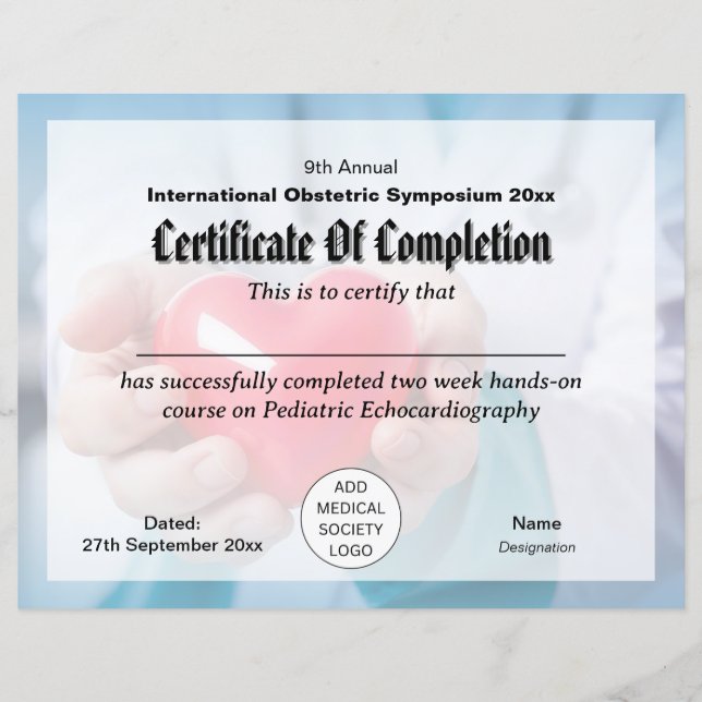 Cardiologie Certificat de conférence cardiothoraci (Devant)