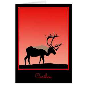 Caribou au coucher du soleil - Art original de la 