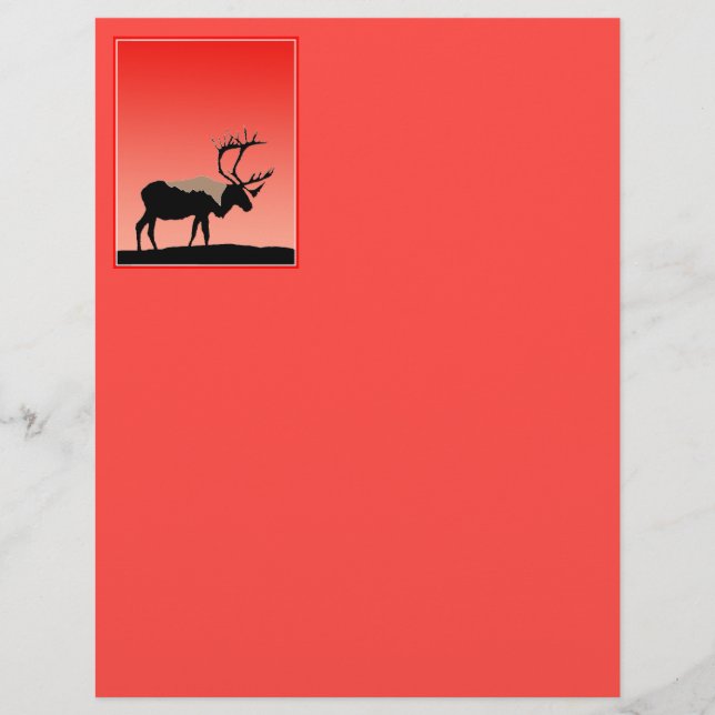Caribou au coucher du soleil - Art original de la  (Devant)