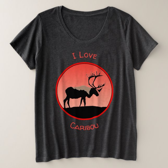 Caribou au coucher du soleil - Art original de la  (Design devant)