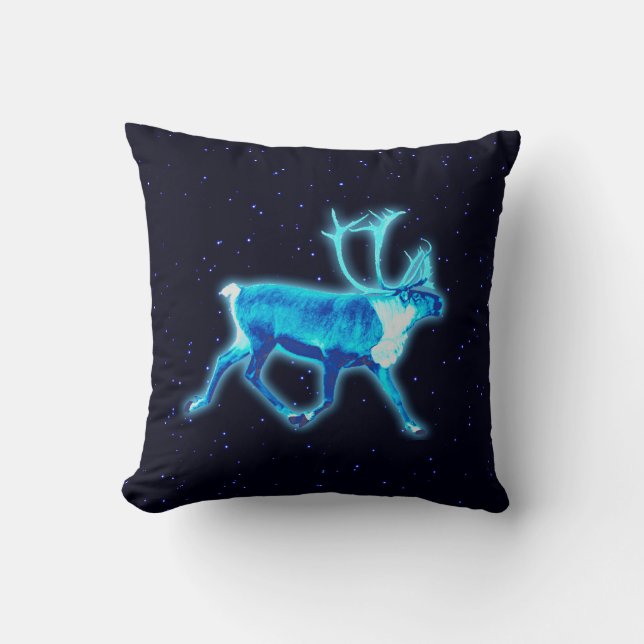Caribou bleu (rennes) Oreiller (Recto)