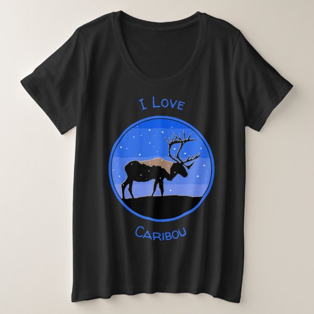 Caribou en hiver - Art original de la faune (Design devant)
