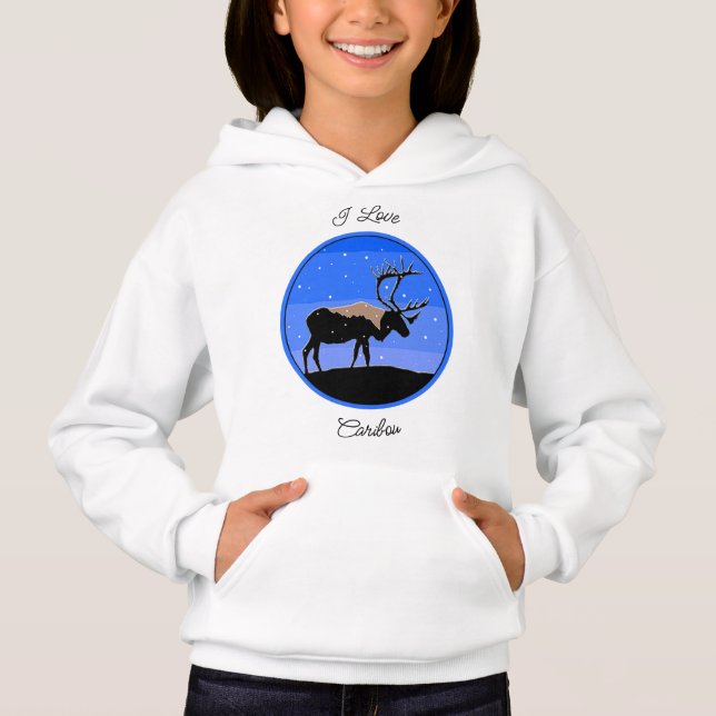 Caribou en hiver - Art original de la faune (Devant)