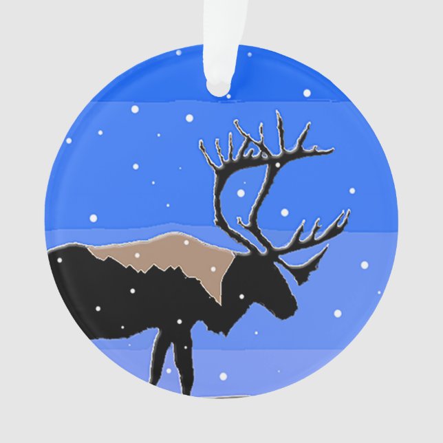 Caribou en hiver - Art original de la faune (devant)