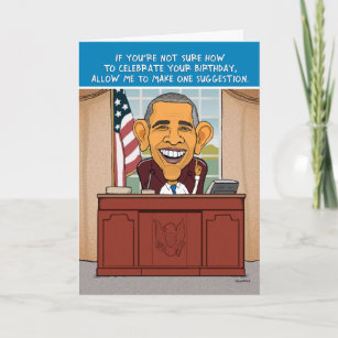 Caricature amusante Barack Obama Carte d'anniversa