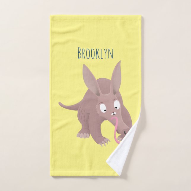 Caricature amusante de Aardvark (Serviette à main)