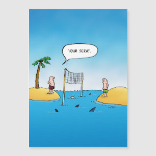 Caricature amusante de Shark Volleyball