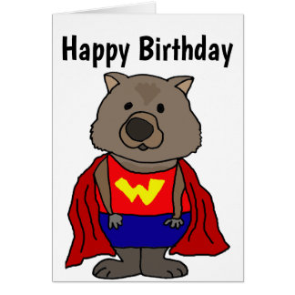 Caricature amusante Wombat Superhero