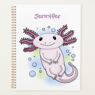 Caricature axolotl rose adorable