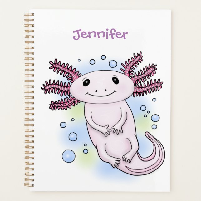 Caricature axolotl rose adorable (Devant)